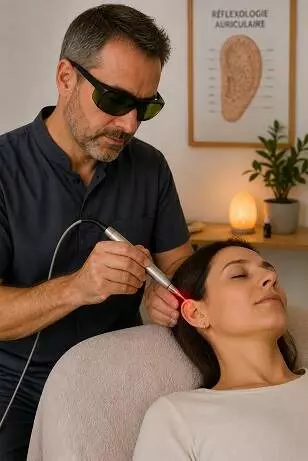 Formation réflexologie auriculaire - Séance à l'école Édulys Formation